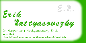 erik mattyasovszky business card